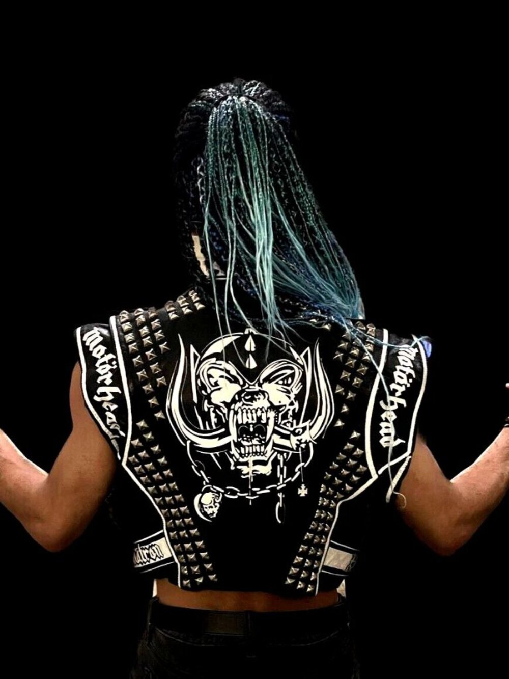 Motorhead Leather Vest Handpainted Studded M Ladies Metallica Ace Of Spades Punk